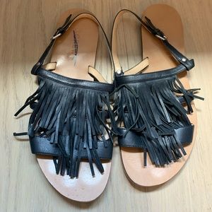 JCrew Fringe Sandals